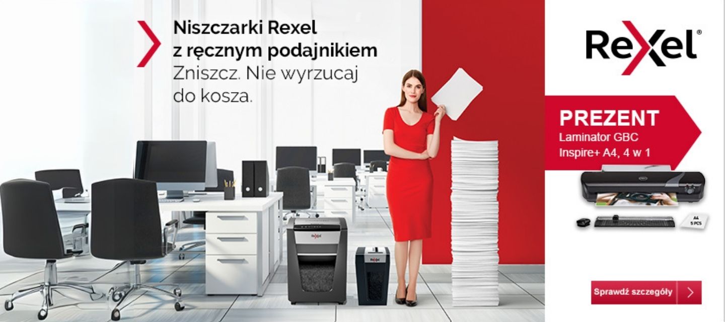 Promocja Niszczarki Rexel Maualne