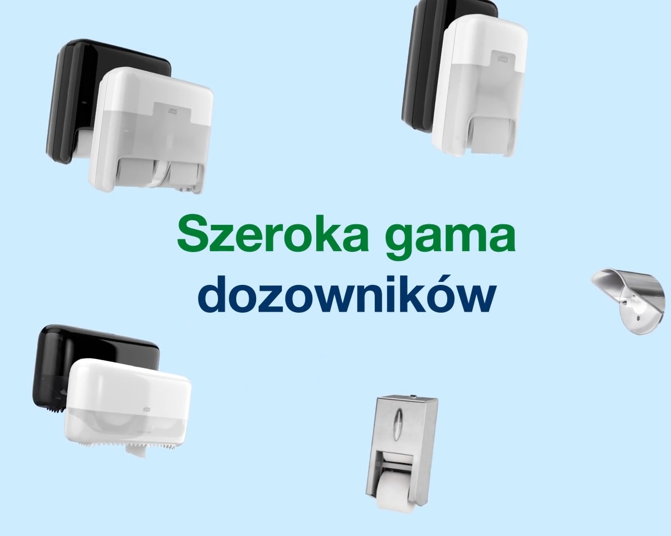 Różne typy inteligentnych dozowników Tork do papieru toaletowego