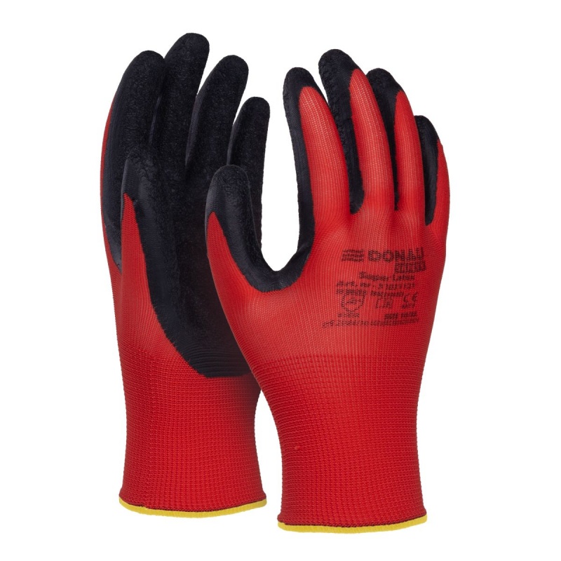 Czerwone rękawice DONAU Safety Super Latex