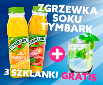 Sok Tymbark 300 ml - 3 szklanki gratis