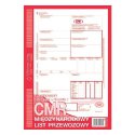 CMR - Międzynarodowy list przewozowy NUMEROWANY A4 oryginał + 4 kopie 80 k, MIP 800-2N