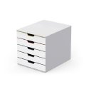 7625 Pojemnik BIAŁY z 5 kolorowymi szufladami Varicolor Durable