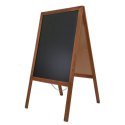 Potykacz kredowy MEMOBE czarny, rama drewniana lakierowana brązowa, 60x120 cm