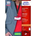 4825 Identyfikator z taśmą 10 kieszeni z taśmą + 16 wkładów 60x90 mm przezroczyste Avery Zweckform