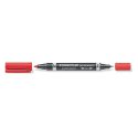S348 Pisak dwustronny Lumocolor Duo wodoodporny,F 0,6mm , M 1,5 mm  Staedtler  348-2 czerwony