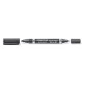S348 Pisak dwustronny Lumocolor Duo wodoodporny,F 0,6mm , M 1,5 mm  Staedtler  348-9 czarny