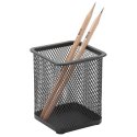 KF15106 Pojemnik na długopisy Q-CONNECT Office Set, metalowy, kwadrat, czarny