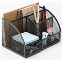 KF17295 Przybornik na biurko Q-CONNECT Office Set, metalowy, z miejscem na listy, czarny 