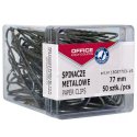 18087763-19 Spinacze metalowe OFFICE PRODUCTS, 77mm, w pudełku, 50szt., srebrne