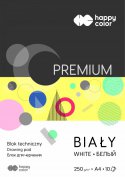 Blok techniczny biały A4 10 ark. 250 g/m  Happy Color HA 3725 2030-0