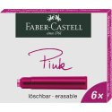 Naboje atramentowe krótkie (6 szt. ) kartonik Faber-Castell różowe 185508