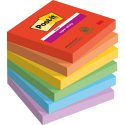 Karteczki samoprzylepne Post-it® Super Sticky, kolekcja PLAYFUL, 76 x 76mm, 6 x 90 karteczek 