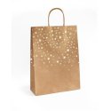257009 Torebka papierowa KRAFT /złote gwiazdki/ 33x10x24 Galeria Papieru