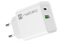 NATEC ŁADOWARKA SIECIOWA RIBERA USB-A + USB-C 20W POWER DELIVERY BIAŁA NUC-2061