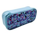 Piórnik saszetka z 1 zamkiem i klapką wewnętrzną, prostokątny, PIXI blue, Happy Color 
