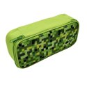 Piórnik saszetka z 1 zamkiem i klapką wewnętrzną, prostokątny, PIXI green, Happy Color