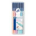Flamaster Triplus, 1 mm, PASTEL, 6 szt. w etui, Staedtler