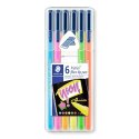 Flamaster Triplus, 1 mm, 6 kolorów neon, w etui, Staedtler