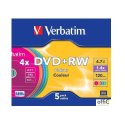 DVD+RW kolor slim Verbatim 4,7GB 43297