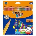 950525 BIC Kids Eco Evolution Stripes Kredki ołówkowe Pudełko 24szt