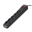 Listwa przeciwprzepięciowa Activejet 5gn/1,5m/cz (10A; 2300W) 1,5m; kolor czarny