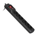 Listwa przeciwprzepięciowa Activejet COMBO 6gn/5m/cz (10A; 2300W) 5m; kolor czarny LIPACJLIS0029