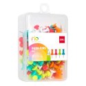 Pinezki do tablicy korkowej beczułki RIO Deli (100 szt.) mix kolorów