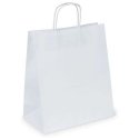 Torba papierowa biała gładka z białym uchwytem 100 g/m2 305x170x340 mm (25 szt.)
