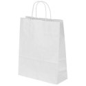 Torba papierowa biała gładka z białym uchwytem 100 g/m2 240x100x320 mm (25 szt.)