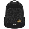 Plecak szkolny Strigo Misty+ Wild czarny, wodoodporny, z kieszeniami