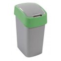 Kosz biurowy Flip Bin 25L CURVER srebrno-zielony 190173