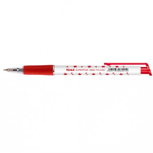 Długopis Superfine Automat 069 w gwiazdki TOMA  czerwony