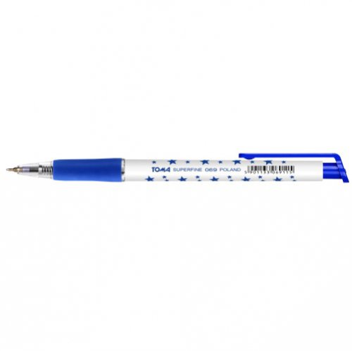 Długopis Superfine Automat 069 w gwiazdki TOMA  niebieski
