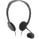 Defender Aura HN-102, słuchawki z mikrofonem, regulacja głośności, czarna, otwarta, 2x 3.5 mm jack
