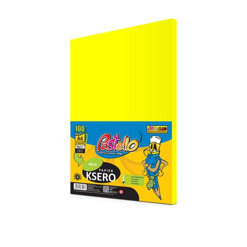 Papier ksero A4 80 g 100 ark. kolorowy  NEONOWY Pastello IT363 żółty neon