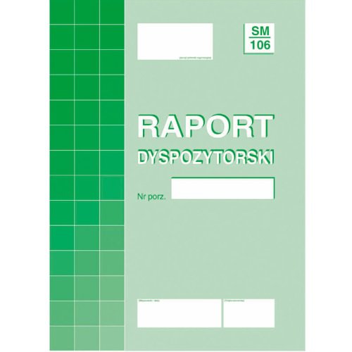 Raport Dyspozytorski A4 offset 40 stron, MIP 804-1
